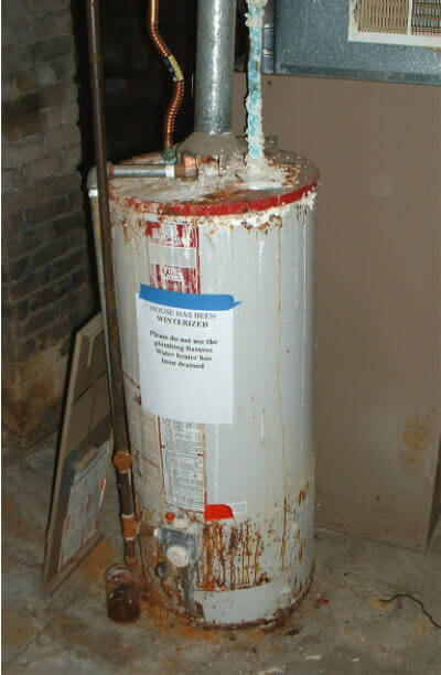 corroded water tank